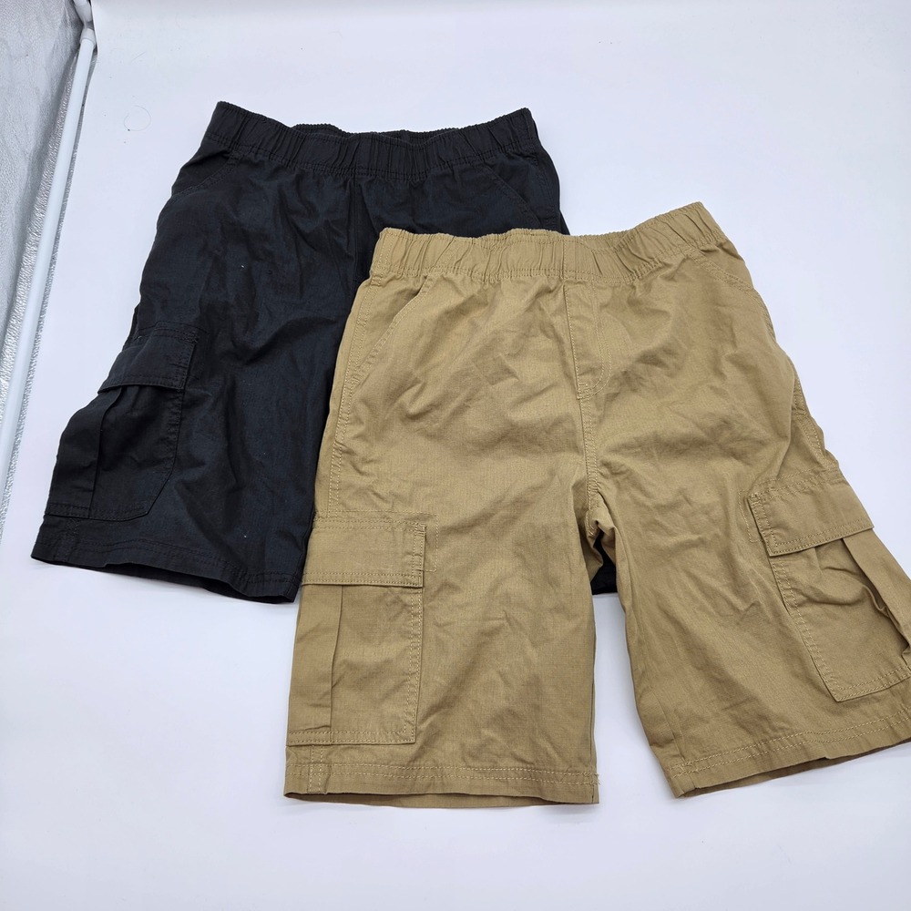 The Childrens Place Boys Cargo Shorts 2-Pack Black Khaki Tan Size 14 3020025